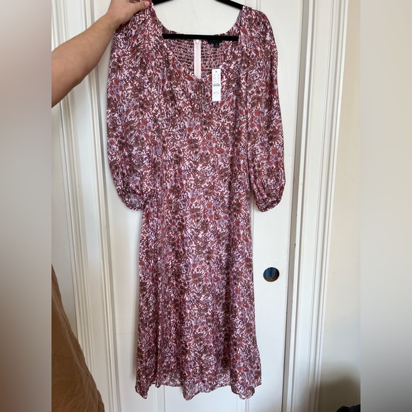 J. Crew Sweetheart Long-sleeve Midi Dress in fête floral, size 4 NWT - Picture 2 of 4